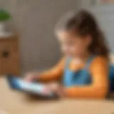 Child engaging with a sight word app on a tablet