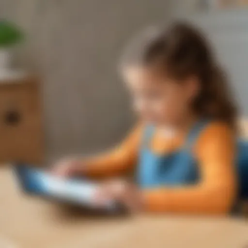 Child engaging with a sight word app on a tablet