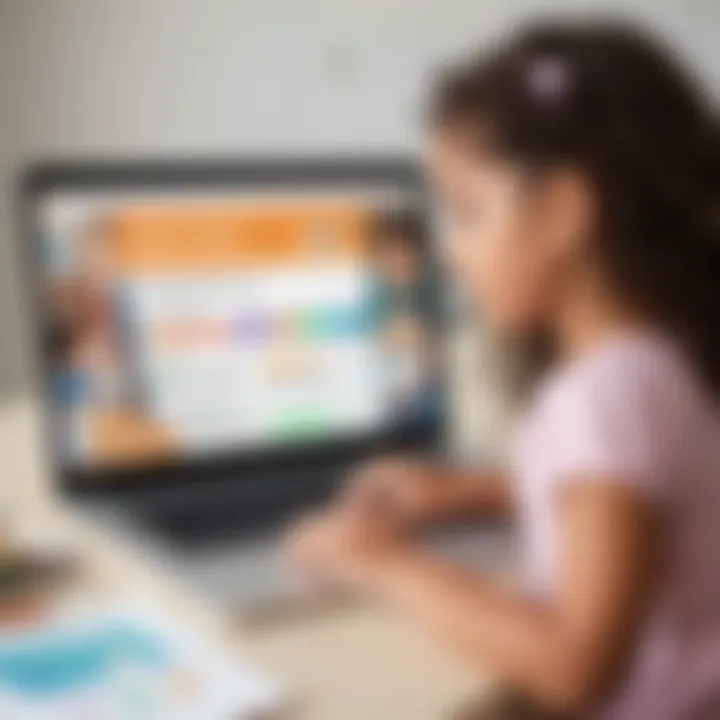 Educator reviewing sight word app features on a laptop