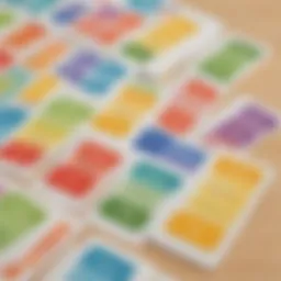 Colorful flashcards displaying essential sight words for kindergarten
