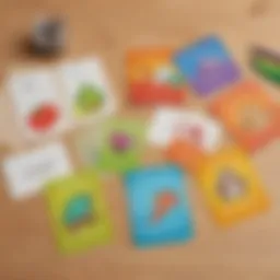 Colorful flashcards featuring essential spelling words for kindergarten.