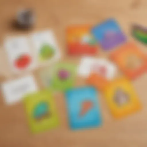 Colorful flashcards featuring essential spelling words for kindergarten.