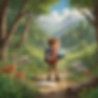Preschooler exploring nature and learning new words