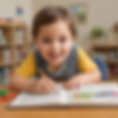 Creative Word Play Preschooler engaging in word-building activity