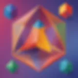 Colorful geometric shapes illustrating basic math concepts