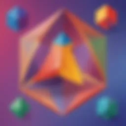 Colorful geometric shapes illustrating basic math concepts