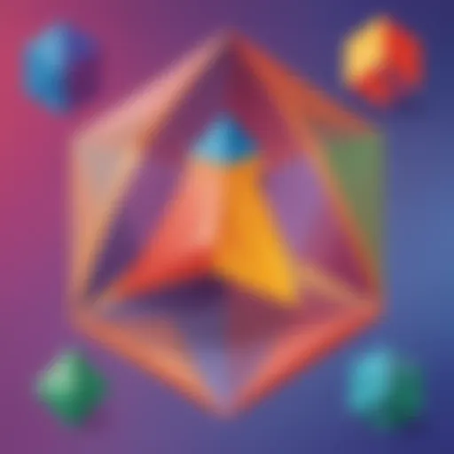 Colorful geometric shapes illustrating basic math concepts