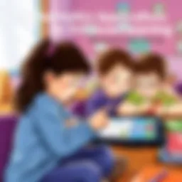 Children engaging with interactive math application on a tablet