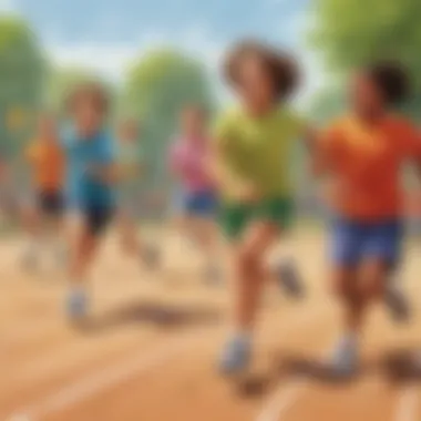 Energetic Relay Race for Physical Education Classes Kids playing a competitive relay game