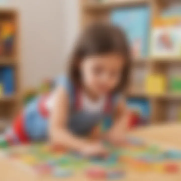 Preschooler Engaged in Alphabet Puzzle Activity