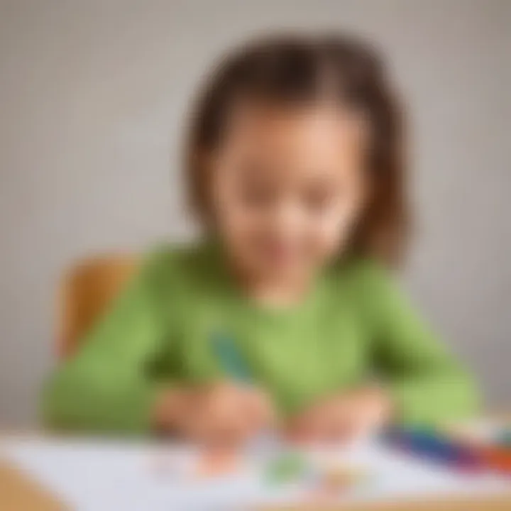 Preschooler Engaged in Letter Tracing Activity with Guidance