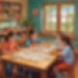 Children exploring addition concepts through interactive games