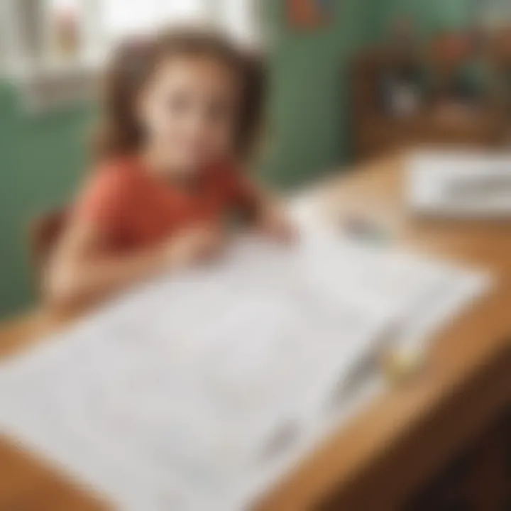Printable addition math facts worksheet in use