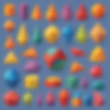 Illustration showcasing a creative shapes and colors exercise