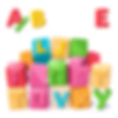Colorful alphabet blocks for phonetic activities