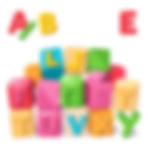 Colorful alphabet blocks for phonetic activities