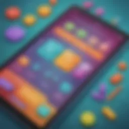 Colorful math app interface showcasing fun learning activities