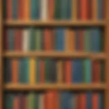 Illustration of a bookshelf filled with basic math books