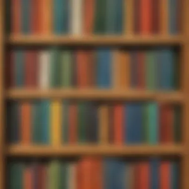 Illustration of a bookshelf filled with basic math books