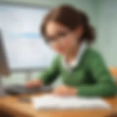 Progression of Math Skills Development Through Online Practice Illustration depicting a progression of mathematical skills development through online practice