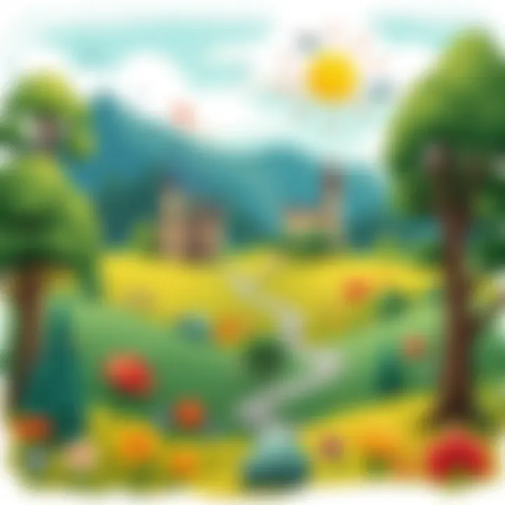 Whimsical Landscape Illustration Illustration of a whimsical landscape from a beloved children's tale