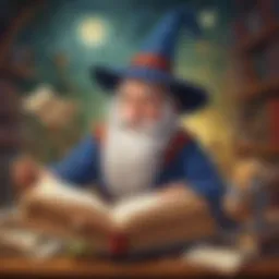 Illustration of a whimsical book character teaching vocabulary