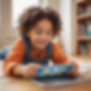 Joyful Playtime with Technology Child enjoying a game on a tablet