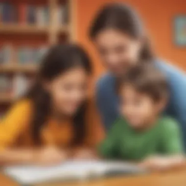 Illustration of young learners showcasing improved language skills through apps