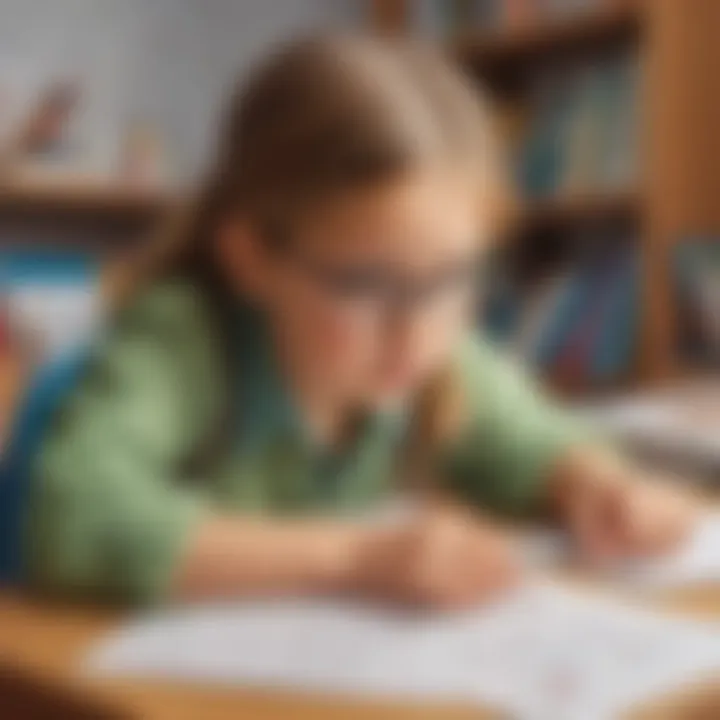Child Engaged in Math Problem Solving