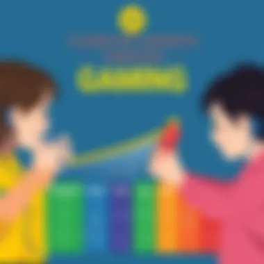 Cognitive Growth Through Gaming Colorful charts illustrating cognitive development milestones that can be achieved through gaming.
