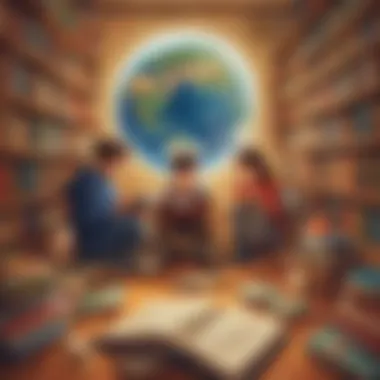 Children Engaged in a World of Books Children reading together, immersed in their favorite stories