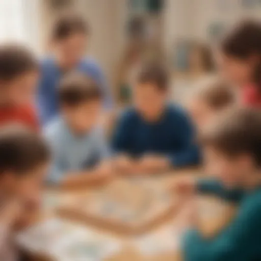 Children engaged in a memory game session