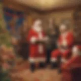 A festive scene depicting classic Christmas comedy characters in a humorous setting