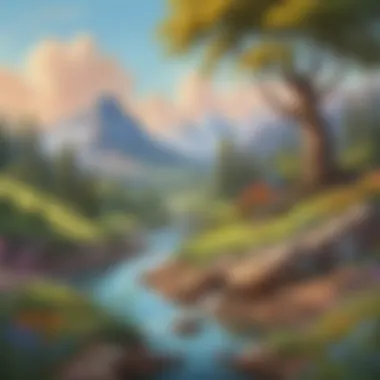 Whimsical Nature Scenes Nature-inspired landscape painted by a beginner