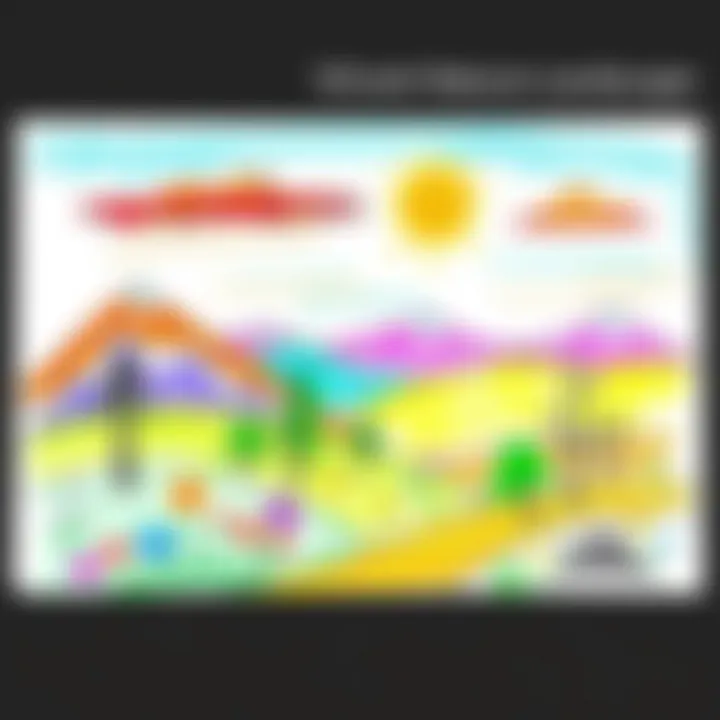 Vibrant Nature Landscape Colorful nature landscape drawing by a child