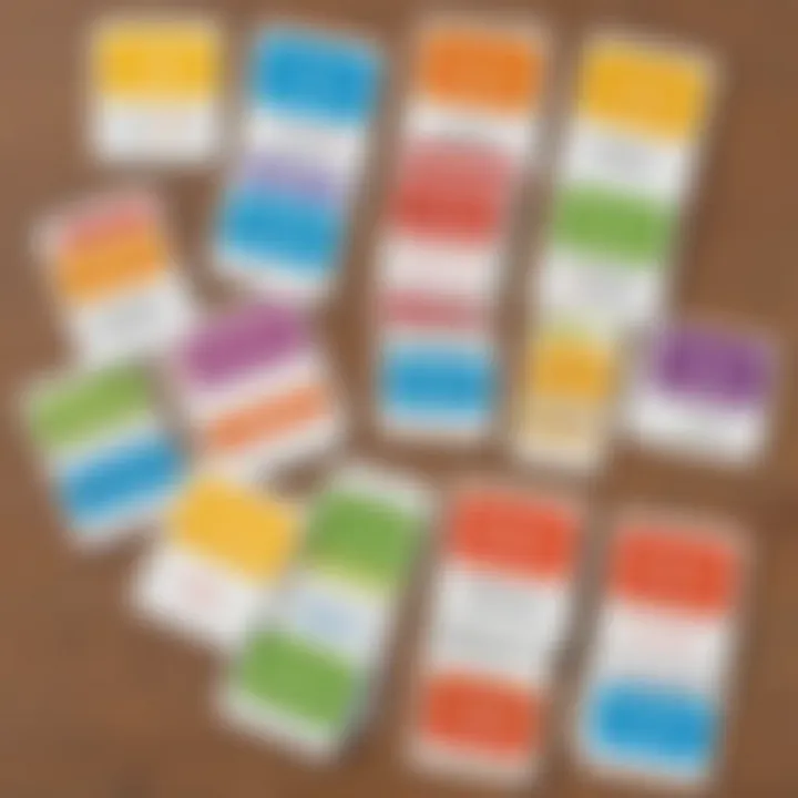 Illustration of colorful flashcards with CVC words for kindergarten learning