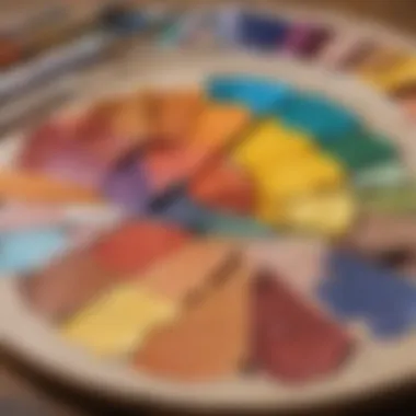 Artist's Palette of Colors A close-up of an artist's palette filled with various colors
