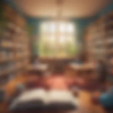Inspiring Learning Atmosphere A vibrant and inviting learning environment filled with books and interactive tools for children.
