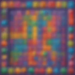 Illustrative representation of a colorful math game for 1st graders