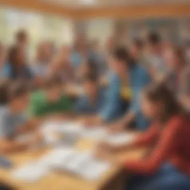 Engaging Students in Collaborative Learning A classroom filled with students engaged in a group activity
