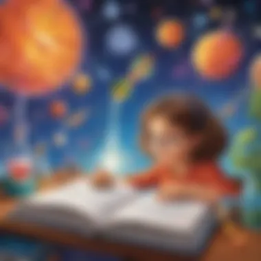 Science Wonders Illustration of a colorful and interactive science book for young readers