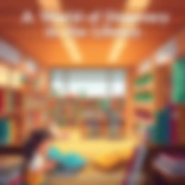 A World of Discovery in the Library An inviting library scene with a variety of books