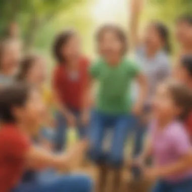 Joyful Experience in Team Building Games for Children Children enjoying a fun and engaging team building game