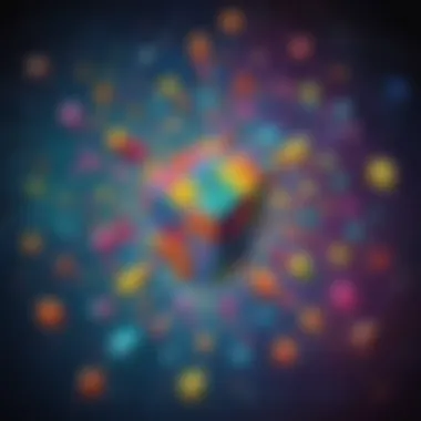 Colorful math symbols floating in a digital space