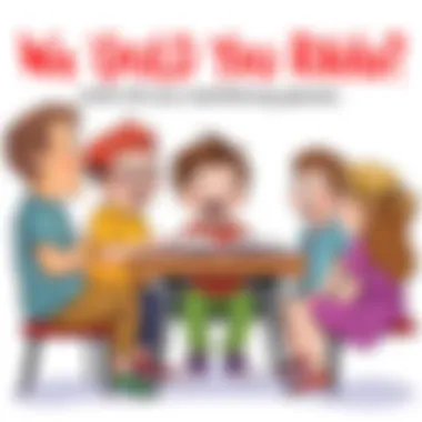 Children excitedly discussing their choices in a game.