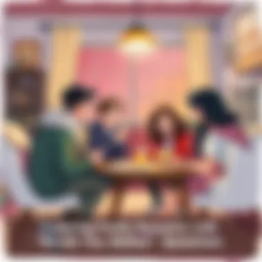 A cozy family gathering engaged in a conversation.