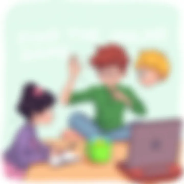 Children engaging in online learning