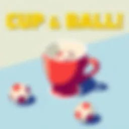 Conceptual illustration of the cup and ball game