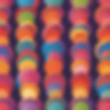 Illustration depicting colorful fraction circles