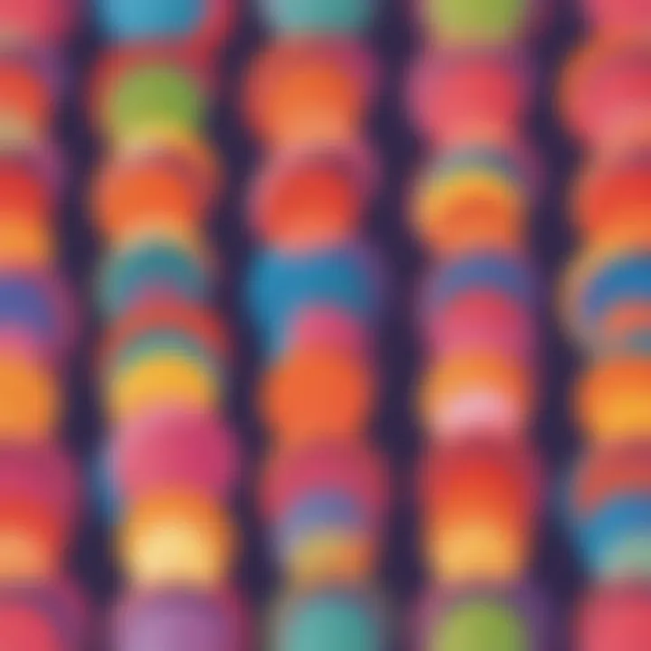 Illustration depicting colorful fraction circles